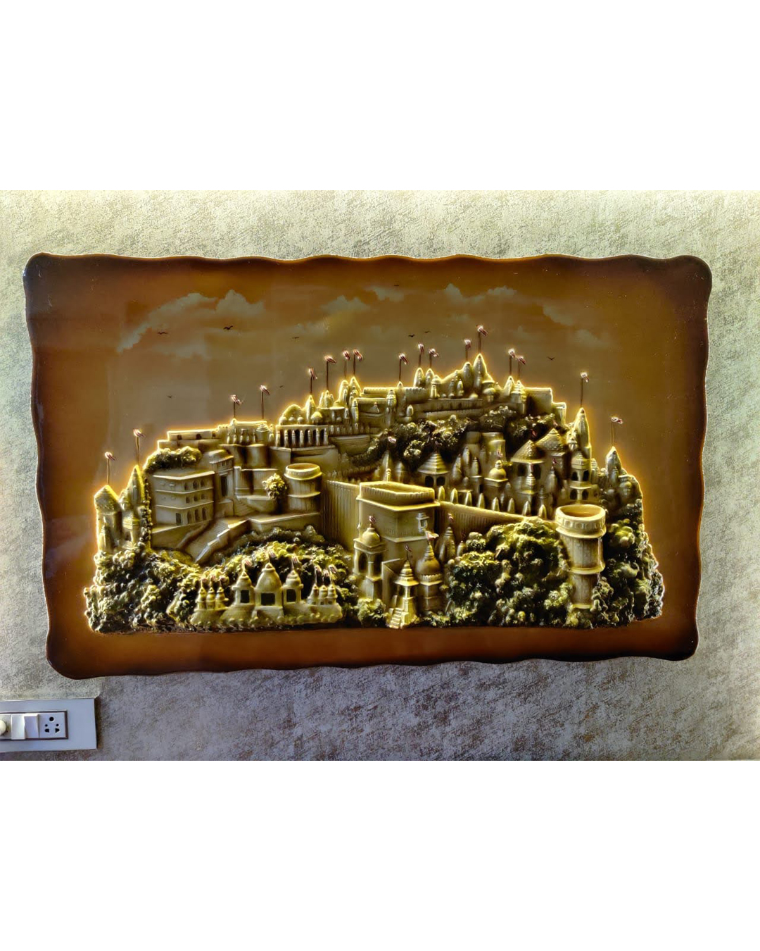 Riddhi Siddhi Art Creations - Oxidized Brass Finish Girnar Relief Map Mural